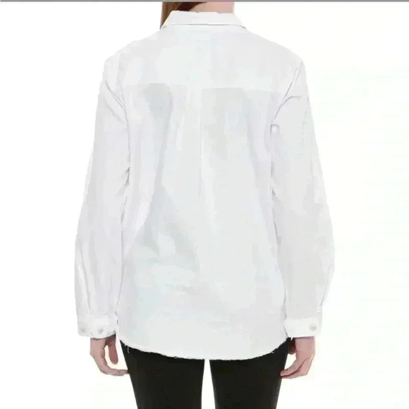 Democracy Denim Two-Pocket Shacket in White Size XS NWT - Picture 2 of 11
